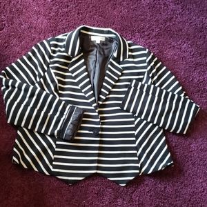 F21 striped jacket w/bow detail size 3x
